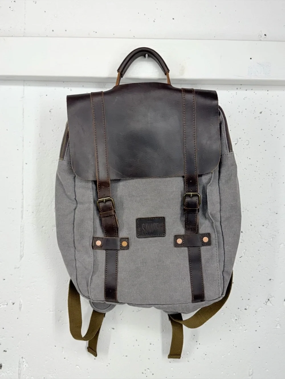 Savage Supply Leo Brown Canvas and Leather Backpack